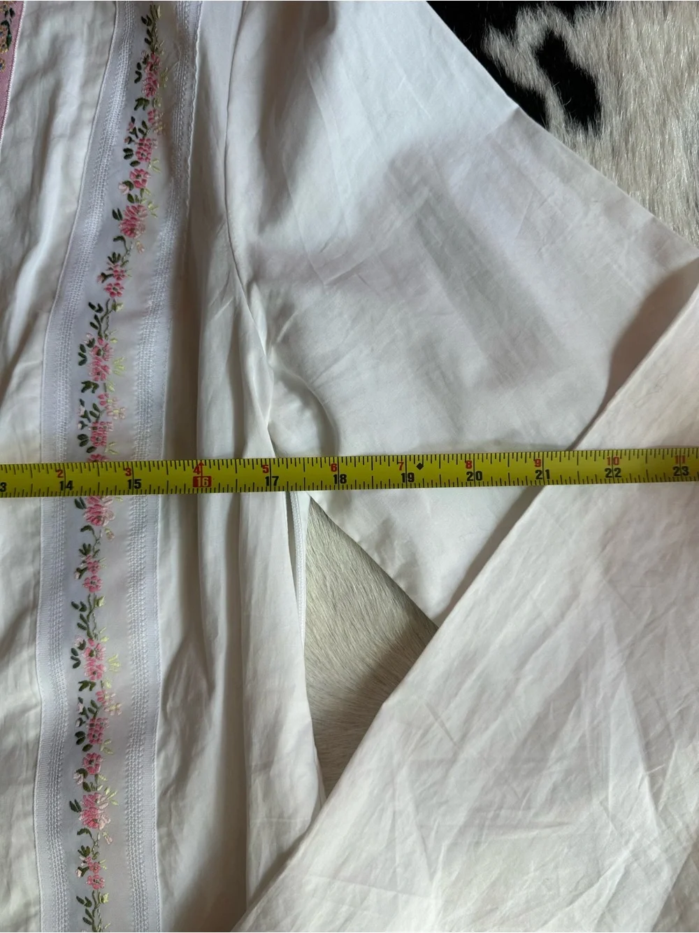 Tory Burch White Embroidered Tunic with Yellow, Pink & Green Details